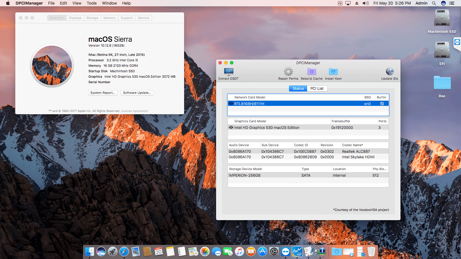 Success Hackintosh macOS Sierra 10.12.6 Build 16G29 in Asus H110M-E/M.2 + Intel Core i5 6500